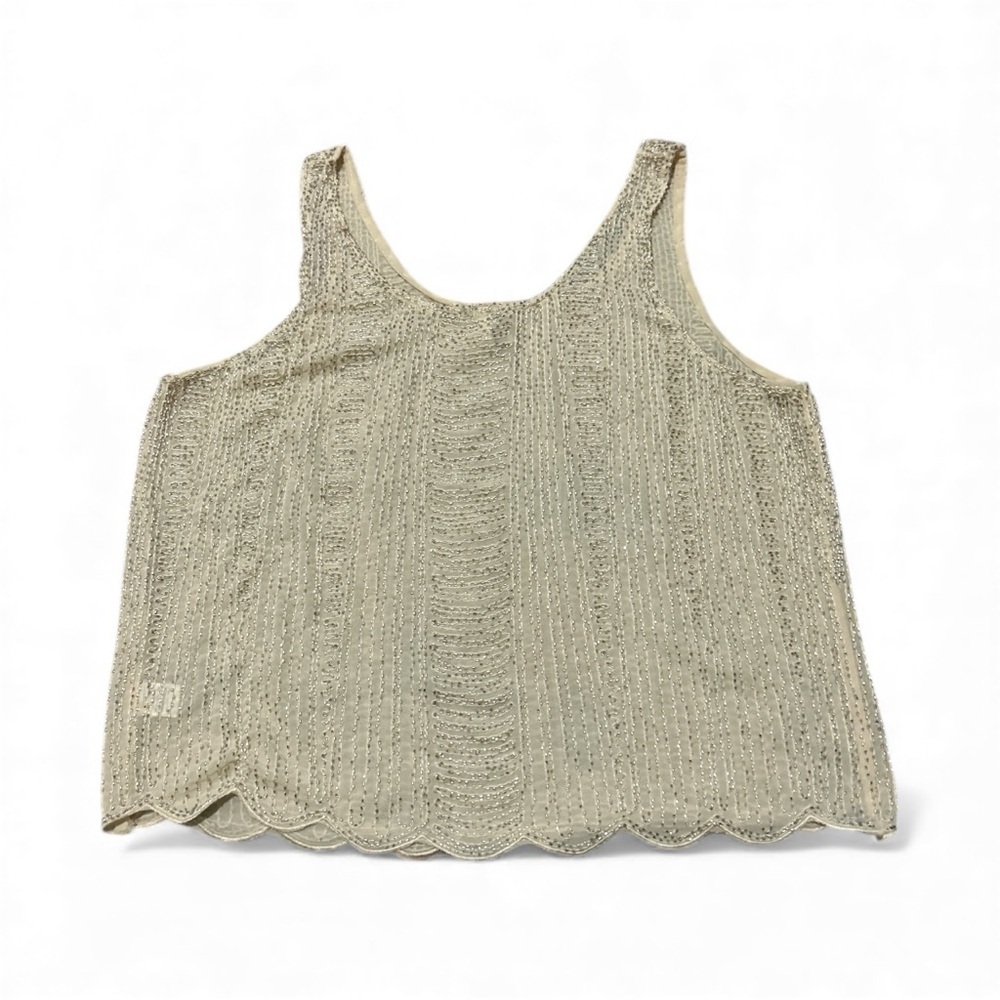 RAGA Embroidered Sequin Beaded Tank Top Flowy Sleeveless Shirt - Picture 3 of 4